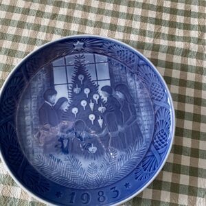 Royal Copenhagen White and blue Christmas Plate